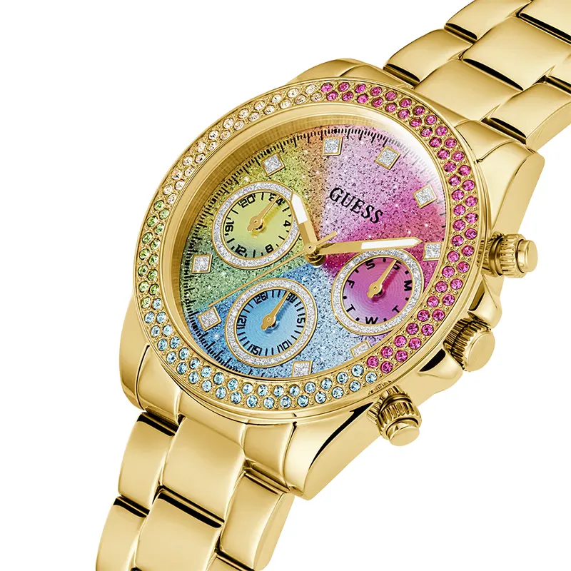 Guess Sol Multifunction Multi-Color Dial Gold-tone Ladies Watch- GW0483L4